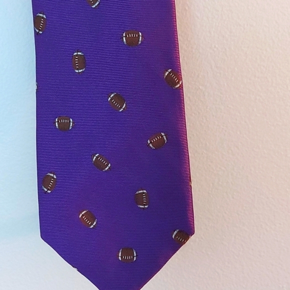 NWT Chaps 100% Silk‎ Football Print Tie - Picture 1 of 4